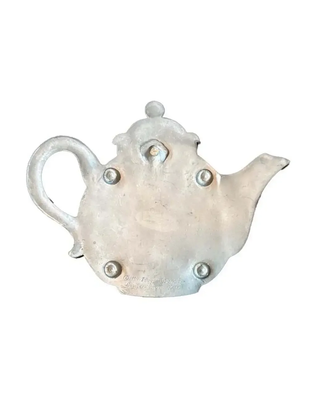 Vintage 1994 Seagull Canada Pewter Tea Time Teapot Wall Hook Hanger